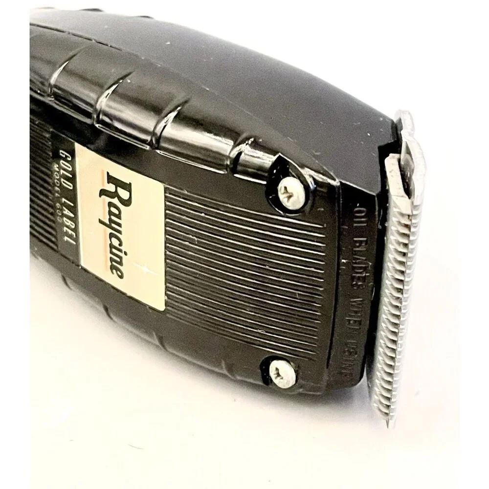 Vintage 1950s Raycine Clipper Gold Label 600 w/ Instructions Warranty Box Barber